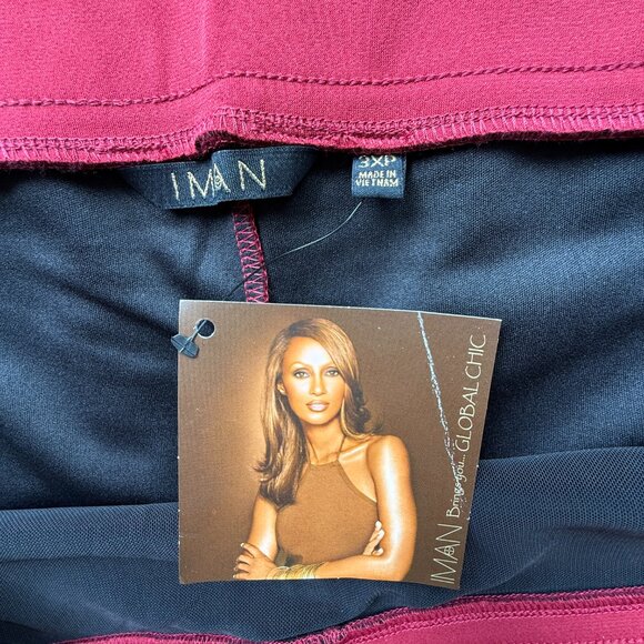 NWT Iman Global Chic Maroon Red Bootcut Pull-On Pants 3XP Plus Size Trouser - Picture 4 of 5